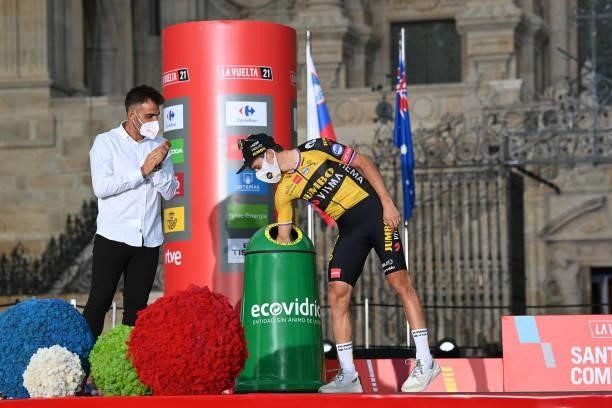 Primoz Roglic of Slovenia and Team Jumbo - Visma red leader jersey sprints during the 76th Tour of Spain 2021, Stage 21 a 33,8 km Individual Time...