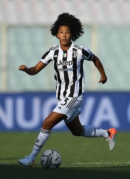 Sara Gama of Juventus women in action during the Women Serie A match between ACF Fiorentina and Juventus at Artemio Franchi on September 05, 2021 in...