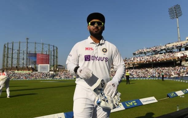 Rishabh Pant of India during the fourth day of the 4th LV= Test Match between England and India at The Kia Oval on September 05, 2021 in London,...