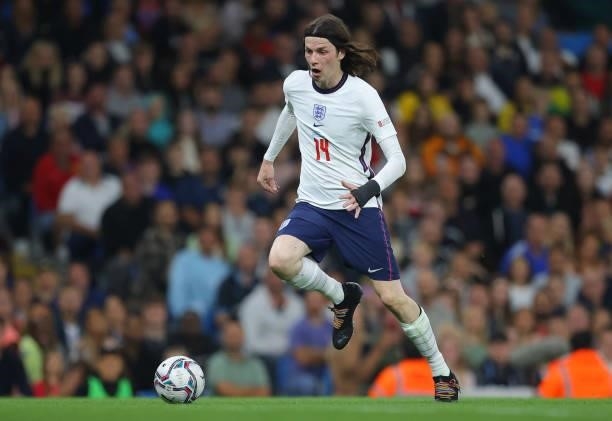 James Bay of England during the Soccer Aid for Unicef 2021 match between England and Soccer Aid World XI at Etihad Stadium on September 04, 2021 in...