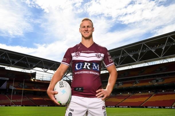 Manly-Warringah Sea Eagles captain Daly Cherry-Evans poses for photos during the 2021 NRL Finals series launch at Suncorp Stadium on September 06,...