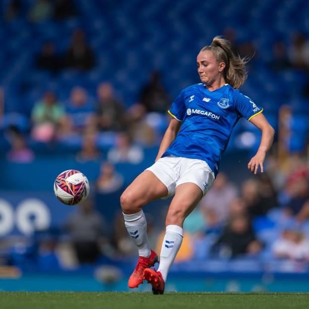 Megan Finnigan of Everton Women during the Barclays FA Women's Super League match between Everton Women and Manchester City Women at Goodison Park on...