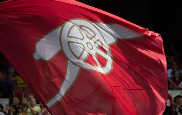 Arsenal flag prior to the Barclays FA Women's Super League match between Arsenal Women and Chelsea Women at Emirates Stadium on September 5, 2021 in...