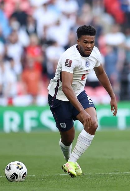 Reece James of England runs with the ball during the 2022 FIFA World Cup Qualifier match between England and Andorra at Wembley Stadium on September...