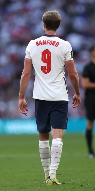 Patrick Bamford of England looks on during the 2022 FIFA World Cup Qualifier match between England and Andorra at Wembley Stadium on September 05,...