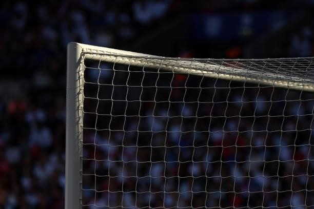 Detailed view of the goal posts during the 2022 FIFA World Cup Qualifier match between England and Andorra at Wembley Stadium on September 05, 2021...