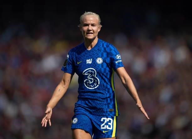 Pernille Mosegaard-Harder of Chelsea during the Barclays FA Women's Super League match between Arsenal Women and Chelsea Women at Emirates Stadium on...