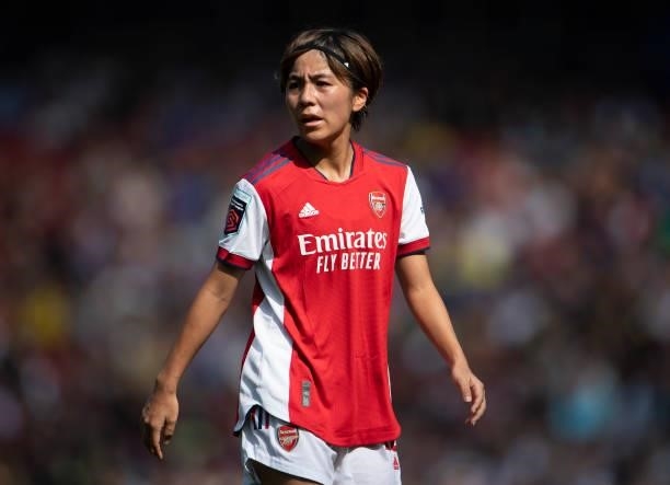 Mana Iwabuchi of Arsenal during the Barclays FA Women's Super League match between Arsenal Women and Chelsea Women at Emirates Stadium on September...