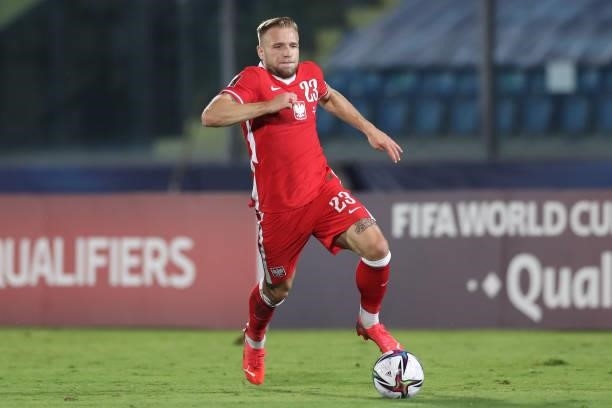 Tymoteusz Puchacz of Poland during the 2022 FIFA World Cup Qualifier match between San Marino and Poland at San Marino Stadium on September 05, 2021...