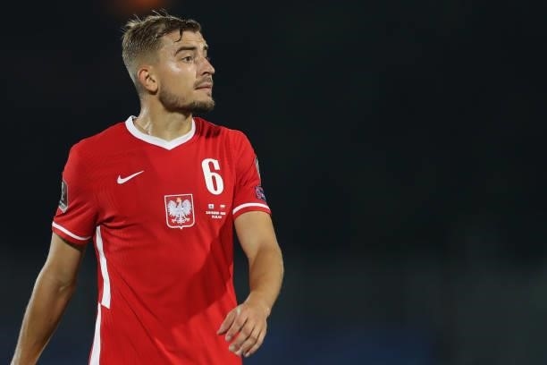 Michal Helik of Poland looks on during the 2022 FIFA World Cup Qualifier match between San Marino and Poland at San Marino Stadium on September 05,...