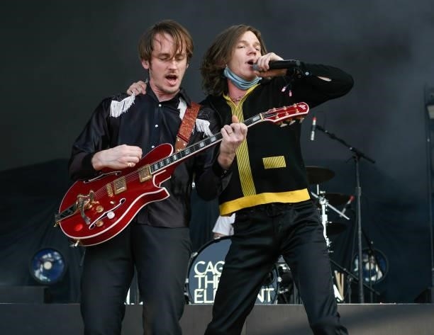 Daniel Tichenor and Matt Shultz of Cage The Elephant perform on Day 3 of the 2021 BottleRock Napa Valley Music Festival at Napa Valley Expo on...