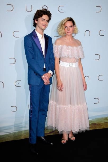 Timothée Chalamet and Rebecca Ferguson attend the "Dune
