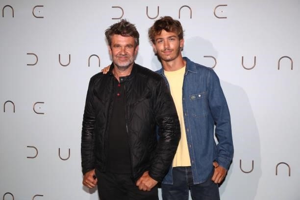 Journalist Hervé Mathoux and his son Paul Mathoux attend the "Dune