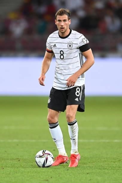 Leon Goretzka of Germany controls the ball during the 2022 FIFA World Cup Qualifier match between Germany and Armenia at Mercedes Benz Arena on...