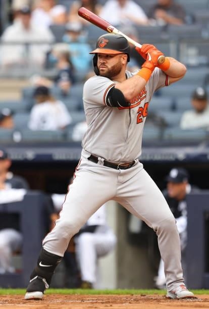 Stewart of the Baltimore Orioles in action against the New York Yankees during a game at Yankee Stadium on September 5, 2021 in New York City.