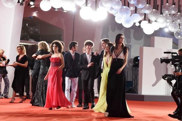 The cast attend the red carpet of the movie "La Scuola Cattolica