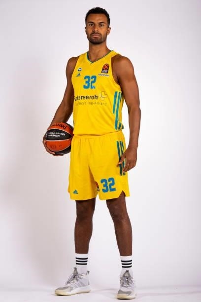 Johannes Thiemann, #32 poses during the 2021/2022 Turkish Airlines EuroLeague Media Day of Alba Berlin at Mercedes Benz Arena on September 06, 2021...
