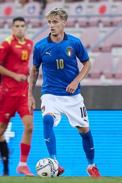 Nicolo Rovella of Italy in action during the UEFA European Under-21 Championship Qualifier between Italy U21 and Montenegro U21 at Stadio Romeo Menti...