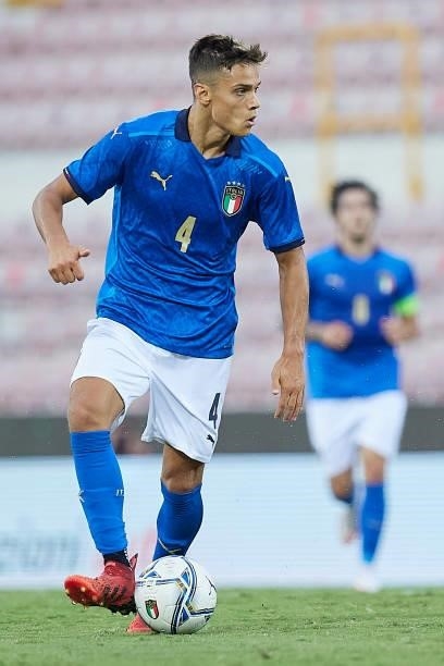 Samuele Ricci of Italy runs with the ball during the UEFA European Under-21 Championship Qualifier between Italy U21 and Montenegro U21 at Stadio...