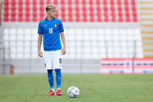 Nicolo Rovella of Italy looks on during the UEFA European Under-21 Championship Qualifier between Italy U21 and Montenegro U21 at Stadio Romeo Menti...