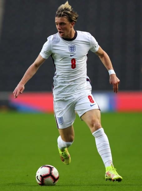 Conor Gallagher of England in action during the UEFA Under 21 Qualifier between England and Kosovo at Stadium MK on September 07, 2021 in Milton...