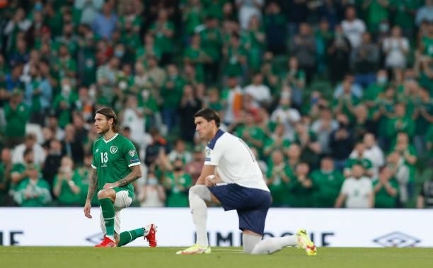 Jeff Hendrick of the Republic of Ireland during the 2022 FIFA World Cup Qualifier match between Republic of Ireland and Serbia at Aviva Stadium on...