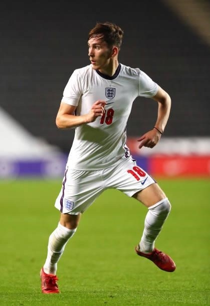 James Garner of England during the UEFA Under 21 Qualifier between England and Kosovo at Stadium MK on September 07, 2021 in Milton Keynes, England.