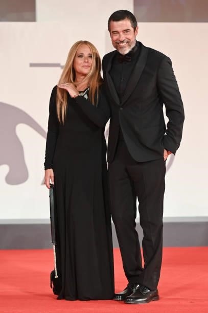 Sabrina Knaflitz and Alessandro Gassmann attend the red carpet of the movie "Old Henry