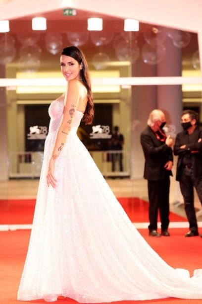 Valentina Vignali attends the red carpet of the movie "Halloween Kills