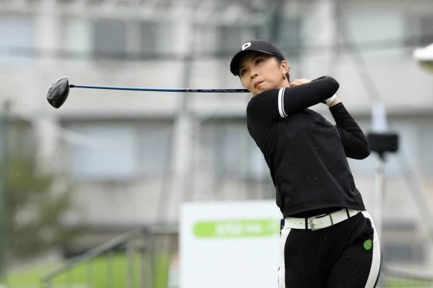 Erika Kikuchi of Japan hits her tee shot on the 1st hole during the first round of the JLPGA Championship Konica Minolta Cup at Shizu Hills Country...