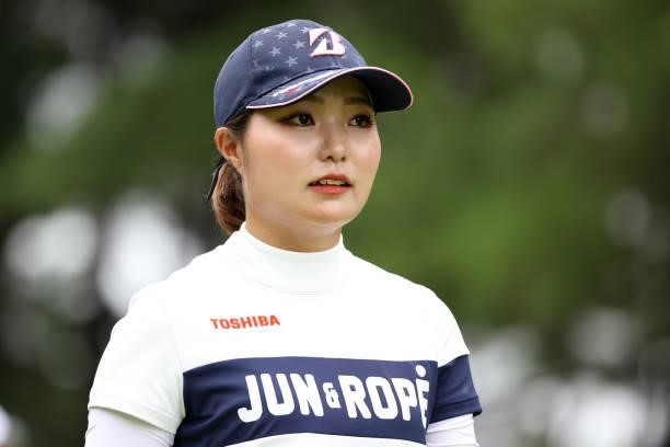 Sayaka Takahashi of Japan is seen on the 7th hole during the first round of the JLPGA Championship Konica Minolta Cup at Shizu Hills Country Club on...
