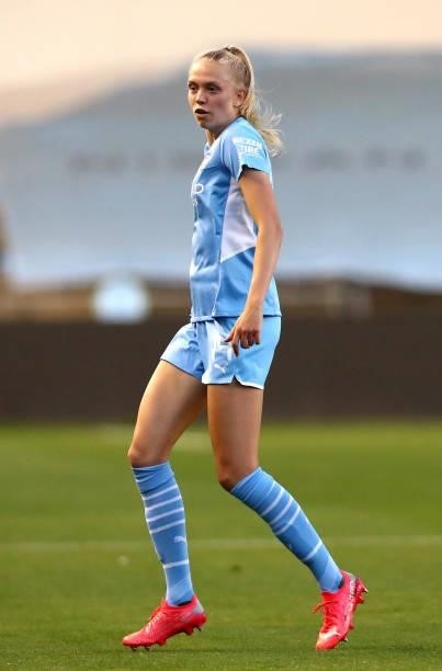 Esme Morgan of Manchester City during the UEFA Women's Champions League match between Manchester City v Real Madrid at The Academy Stadium on...