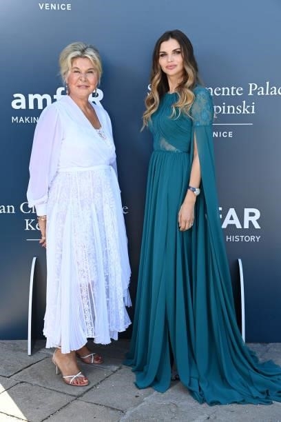Sevim Uyar and Svitlana Lavrynovych attends a luncheon hosted by amfAR during the 78th Venice International Film Festival on September 09, 2021 in...