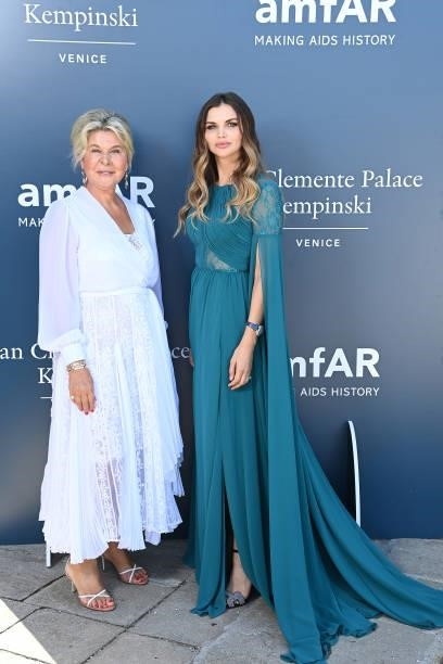 Sevim Uyar and Svitlana Lavrynovych attends a luncheon hosted by amfAR during the 78th Venice International Film Festival on September 09, 2021 in...