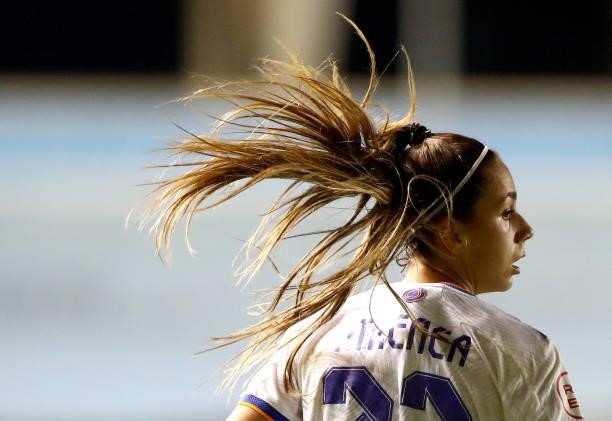 Athenea Del Castillo of Real Madrid during the UEFA Women's Champions League match between Manchester City v Real Madrid at The Academy Stadium on...