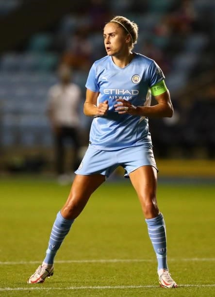 Steph Houghton of Manchester City during the UEFA Women's Champions League match between Manchester City v Real Madrid at The Academy Stadium on...