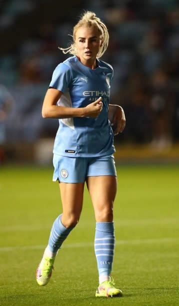 Alex Greenwood of Manchester City during the UEFA Women's Champions League match between Manchester City v Real Madrid at The Academy Stadium on...