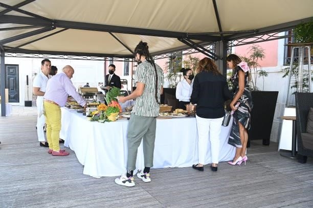 General view at luncheon hosted by amfAR during the 78th Venice International Film Festival on September 09, 2021 in Venice, Italy.