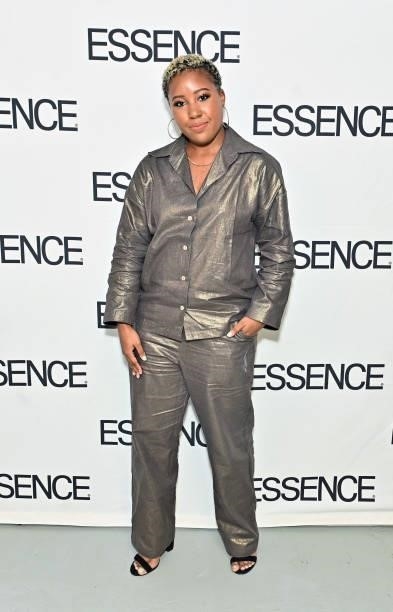 Shonda Brown attends the ESSENCE Fashion House - Red Carpet on September 09, 2021 in New York City.