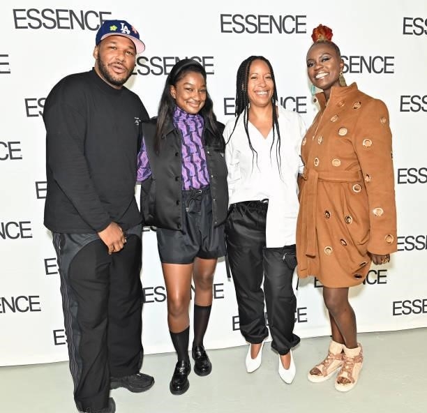 Jason Rembert, Telsha Anderson, Marjon Carlos and Caroline Wanga, CEO of ESSENCE attend the ESSENCE Fashion House - Red Carpet on September 09, 2021...