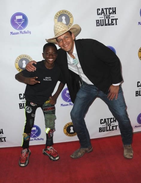Christopher Farrar and Cody N. Jones arrive for the Red Carpet Screening Of "Catch The Bullet