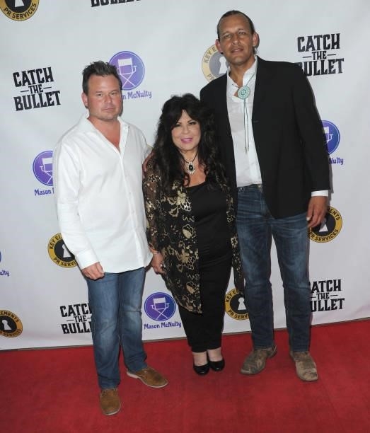 Eddie Vincent, Cher Rue and Cody N. Jones arrive for the Red Carpet Screening Of "Catch The Bullet