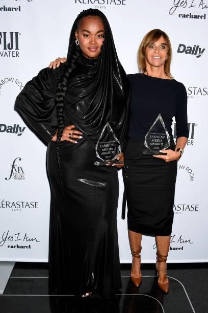 Precious Lee and Carine Roitfeld attend the The Daily Front Row 8th Annual Fashion Media Awards on September 09, 2021 in New York City.