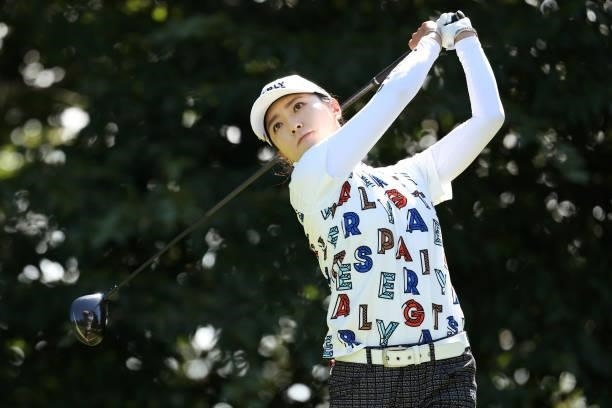 Chae-young Yoon of South Korea hits her tee shot on the 9th hole during the second round of the JLPGA Championship Konica Minolta Cup at Shizu Hills...
