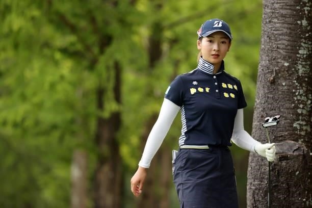 Rei Matsuda of Japan is seen on the 9th hole during the second round of the JLPGA Championship Konica Minolta Cup at Shizu Hills Country Club on...