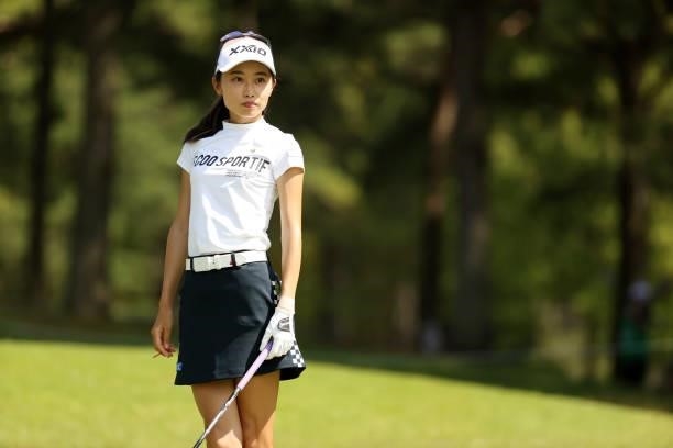 Yuka Yasuda of Japan is seen on the 7th tee during the second round of the JLPGA Championship Konica Minolta Cup at Shizu Hills Country Club on...