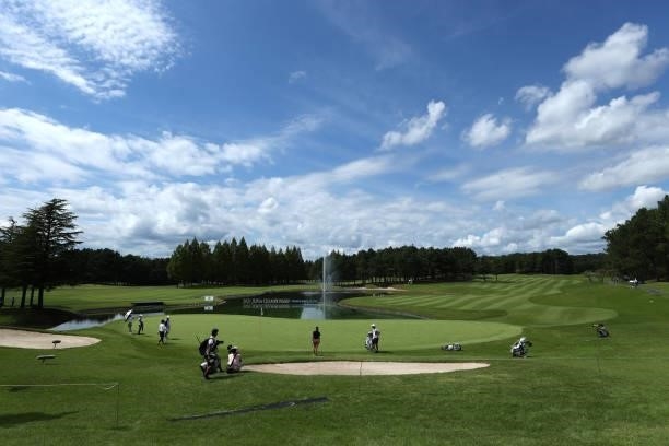General view of the 18th green during the second round of the JLPGA Championship Konica Minolta Cup at Shizu Hills Country Club on September 10, 2021...