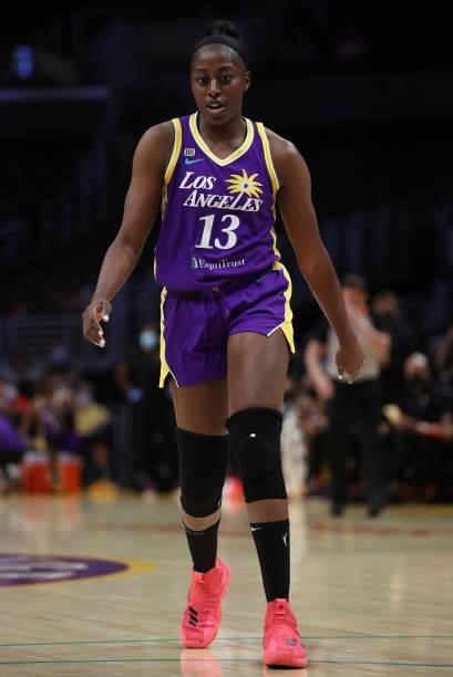 Chiney Ogwumike of the Los Angeles Sparks at Staples Center on September 09, 2021 in Los Angeles, California. NOTE TO USER: User expressly...