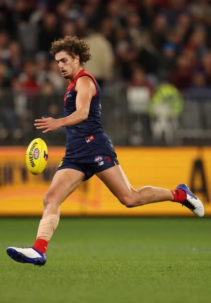 Luke Jackson of the Demons in action during the AFL First Preliminary Final match between the Melbourne Demons and Geelong Cats at Optus Stadium on...