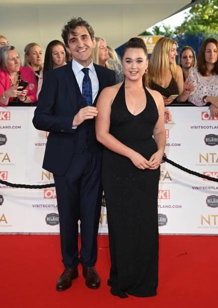 Stephen McGann and Megan Cusack attend the National Television Awards 2021 at The O2 Arena on September 09, 2021 in London, England.